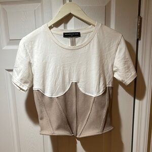 Maniere De Voir Cream and White Top